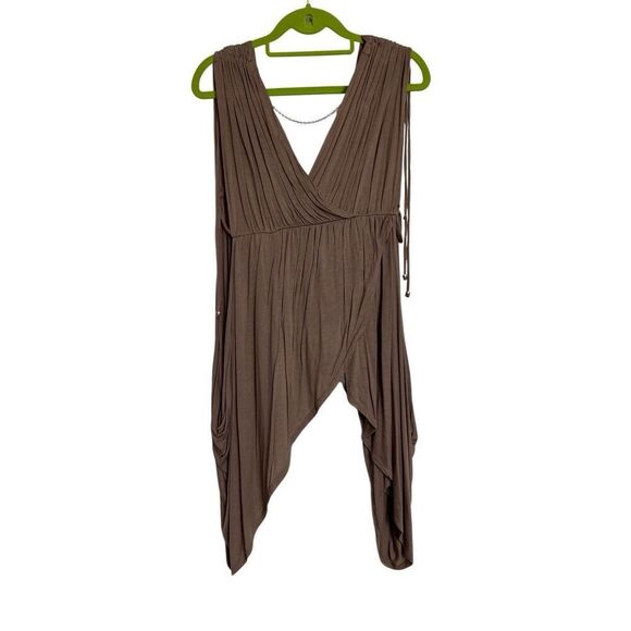 Guess Cover Up Womens Size Small Brown Pink Floral Tie Waist Asymmetrical Hem - Picture 2 of 9